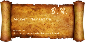 Beiner Marietta névjegykártya